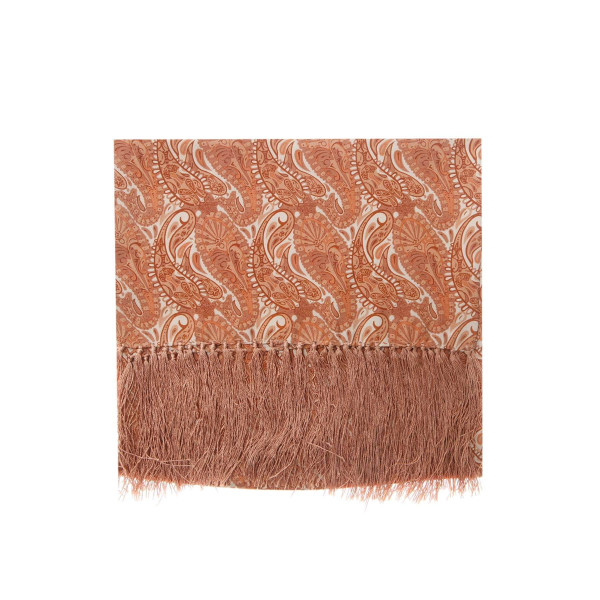 Foulard en pure soie motif cachemire camel