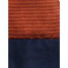Pochette de costume en pure soie lisse marine réversible orange côtelée