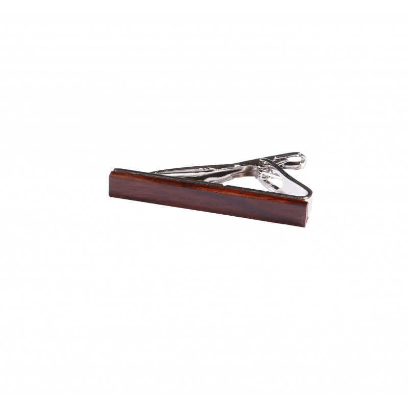 Clip slim tie with wood finishing
