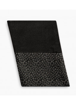 Pochette de costume en pure soie noir réversible motifs flocons noir