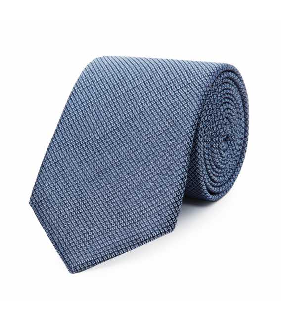 Cravate pure soie damiers bleus