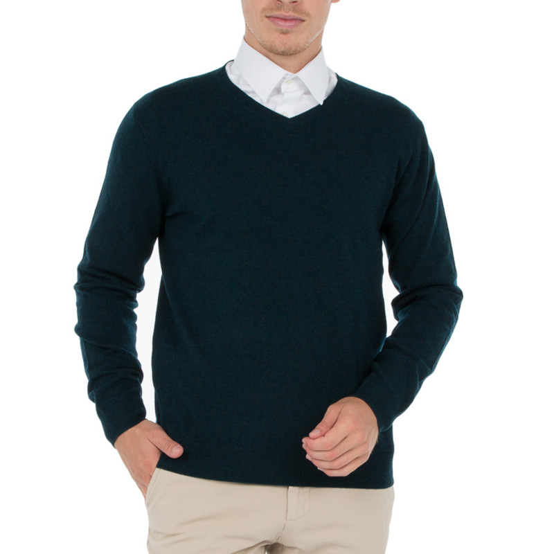 Pull Homme Col V 100% Laine Merinos Bruce Field picture pull homme