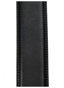 Belt man leather-smooth top-stitched tone-on-tone
