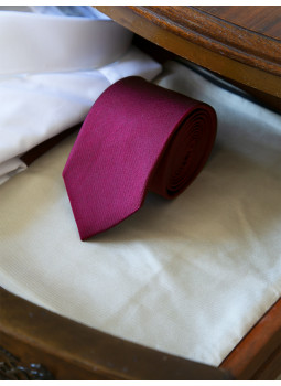 Cravate pure soie côtelée