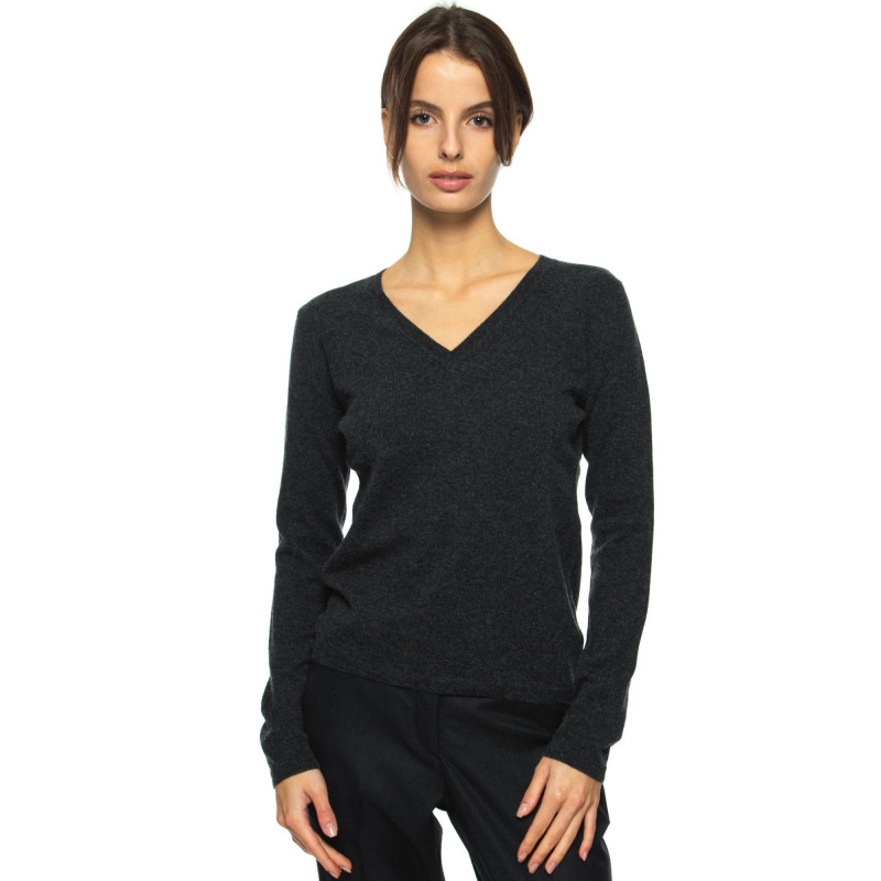 Sweater women V-neck in wool and cashmere 